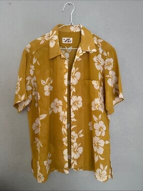 Mustard Yellow Floral Short-Sleeve Shirt